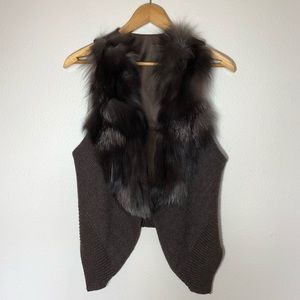 Fur Trimmed Wool Vest